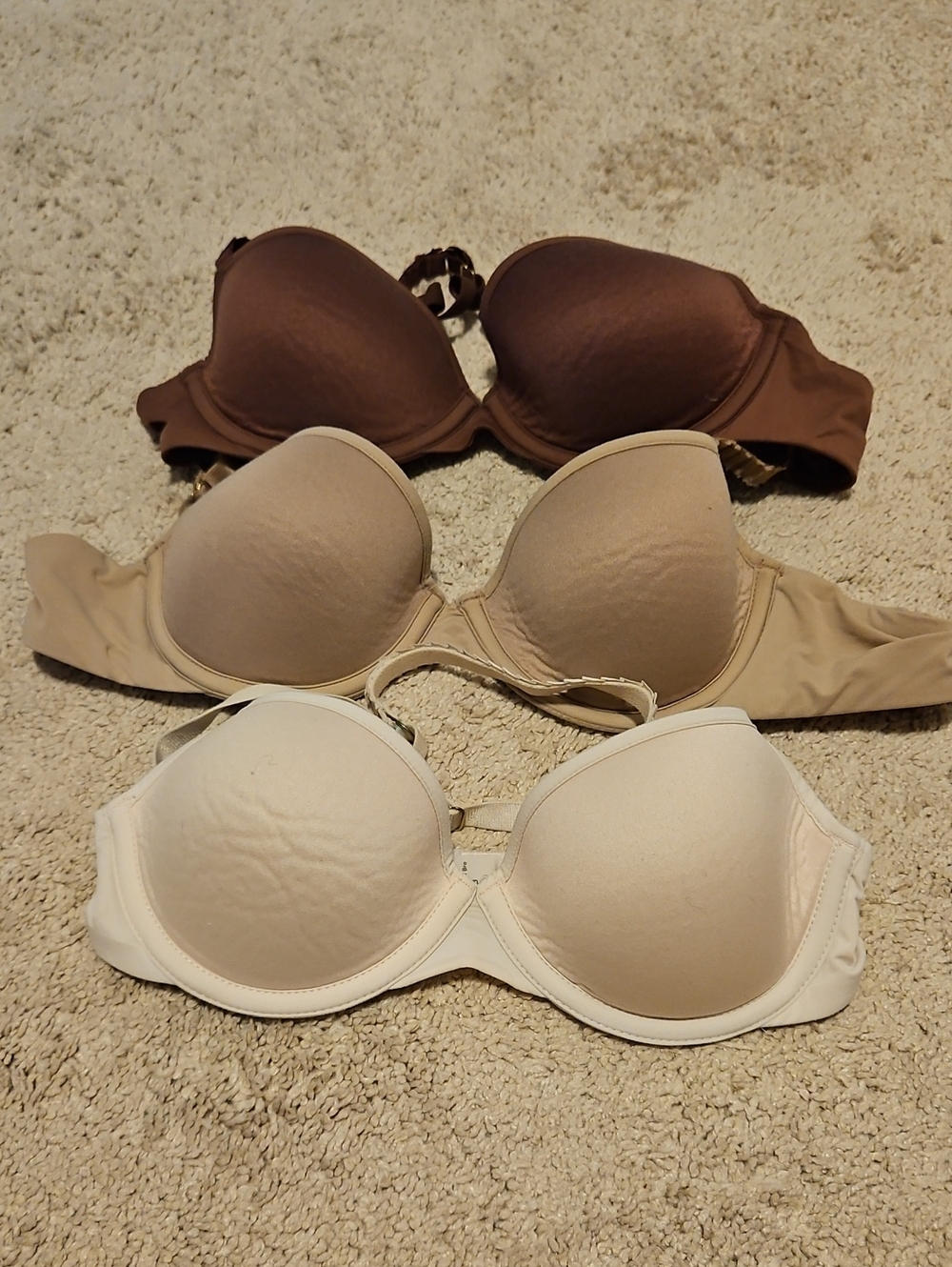 ThirdLove T-Shirt Bras in Brown, Tan, And Light Pink
